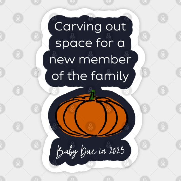 Pumpkin baby announcement (white year) Sticker by Hilary's Flower House